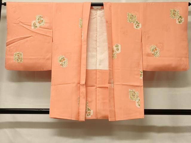 平和屋着物＃羽織　地紋起こし　絵皿花文　正絹　逸品　CABF8867in