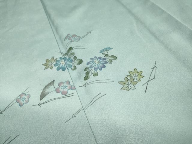 平和屋着物▽訪問着　単衣　手描き　吹き寄せ花文　暈し染　金彩　洗える着物　DABD5924fe