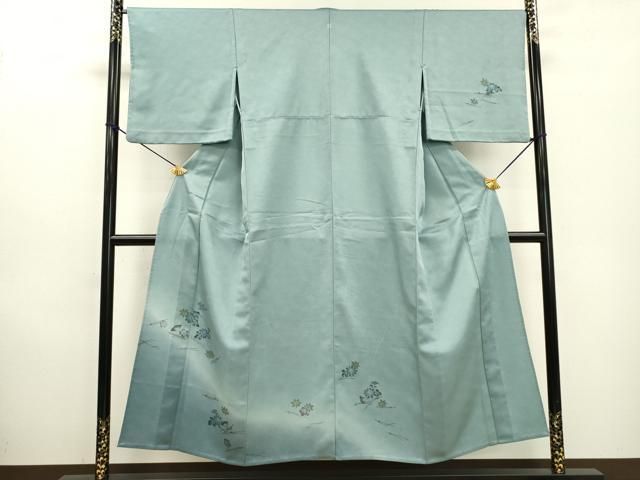平和屋着物▽訪問着 単衣 手描き 吹き寄せ花文 暈し染 金彩 洗える着物 DABD5924fe