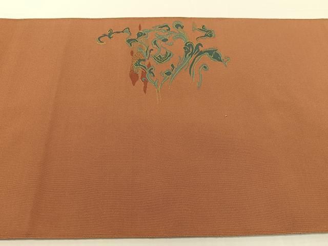 平和屋着物●爪掻き本綴れ　八寸名古屋帯　唐草文　正絹　逸品　未使用　CABF0773vp