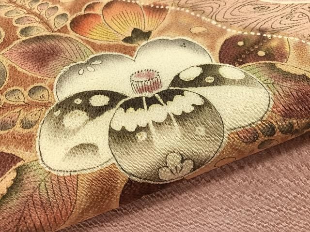 平和屋着物●伝統工芸士　水野保　保辻が花染　九寸名古屋帯　手描き　鬼しぼ縮緬　正絹　逸品　CABF0775vp