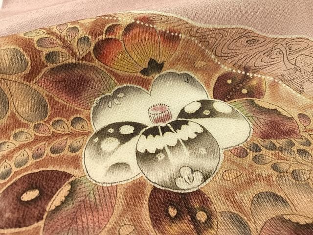 平和屋着物●伝統工芸士　水野保　保辻が花染　九寸名古屋帯　手描き　鬼しぼ縮緬　正絹　逸品　CABF0775vp