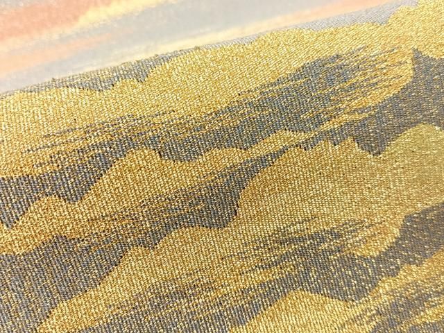平和屋着物●爪掻き本綴れ 八寸名古屋帯 霞文 金銀糸 正絹 逸品 CABF0776vp 平和屋着物●爪掻き本綴れ 八寸名古屋帯 霞文 金銀糸 正絹 逸品 CABF0776vp