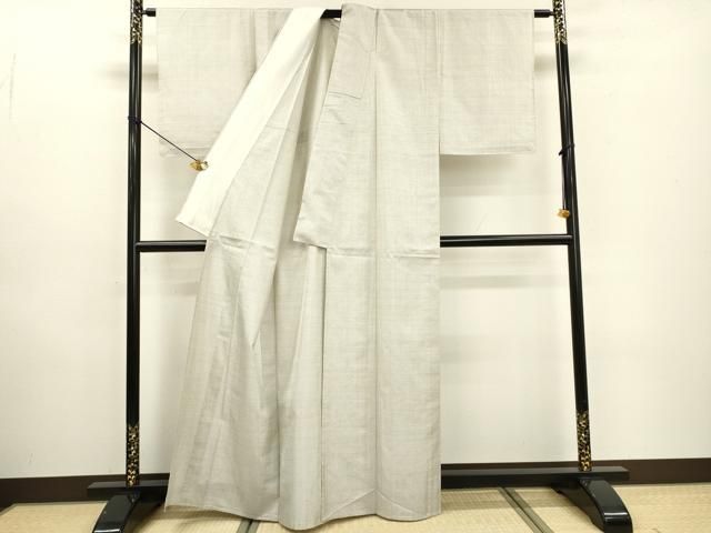 平和屋着物▽本場大島紬　白大島　単衣　100亀甲　総詰め　正絹　逸品　DABD5930fe