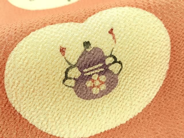 平和屋着物●九寸名古屋帯 型染め 糸巻き 瓢箪 鬼しぼ縮緬 正絹 逸品 CABF0782vp 平和屋着物●九寸名古屋帯 型染め 糸巻き 瓢箪 鬼しぼ縮緬 正絹 逸品 CABF0782vp