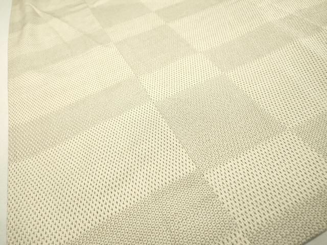平和屋着物▽本塩沢　単衣　110亀甲　横段文　正絹　逸品　DABD5931fe