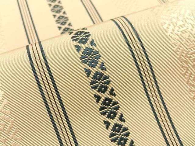 平和屋着物●本場筑前博多織　八寸名古屋帯　献上　正絹　逸品　CABF0784vp
