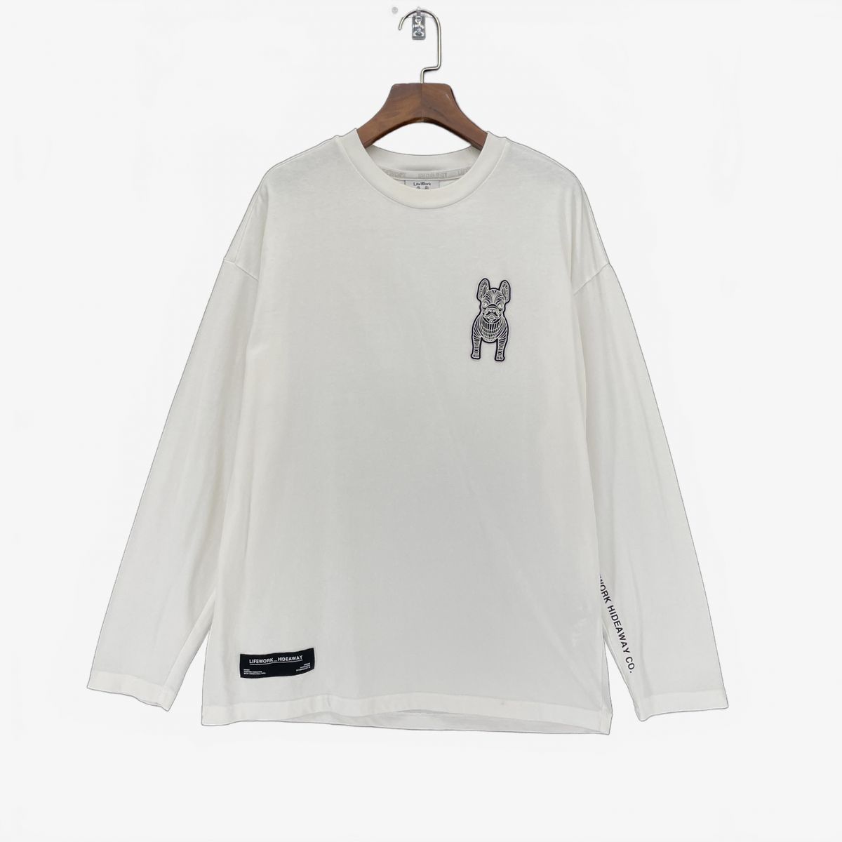 (M) ライフウォーク メンズ 白 長袖 Tシャツ