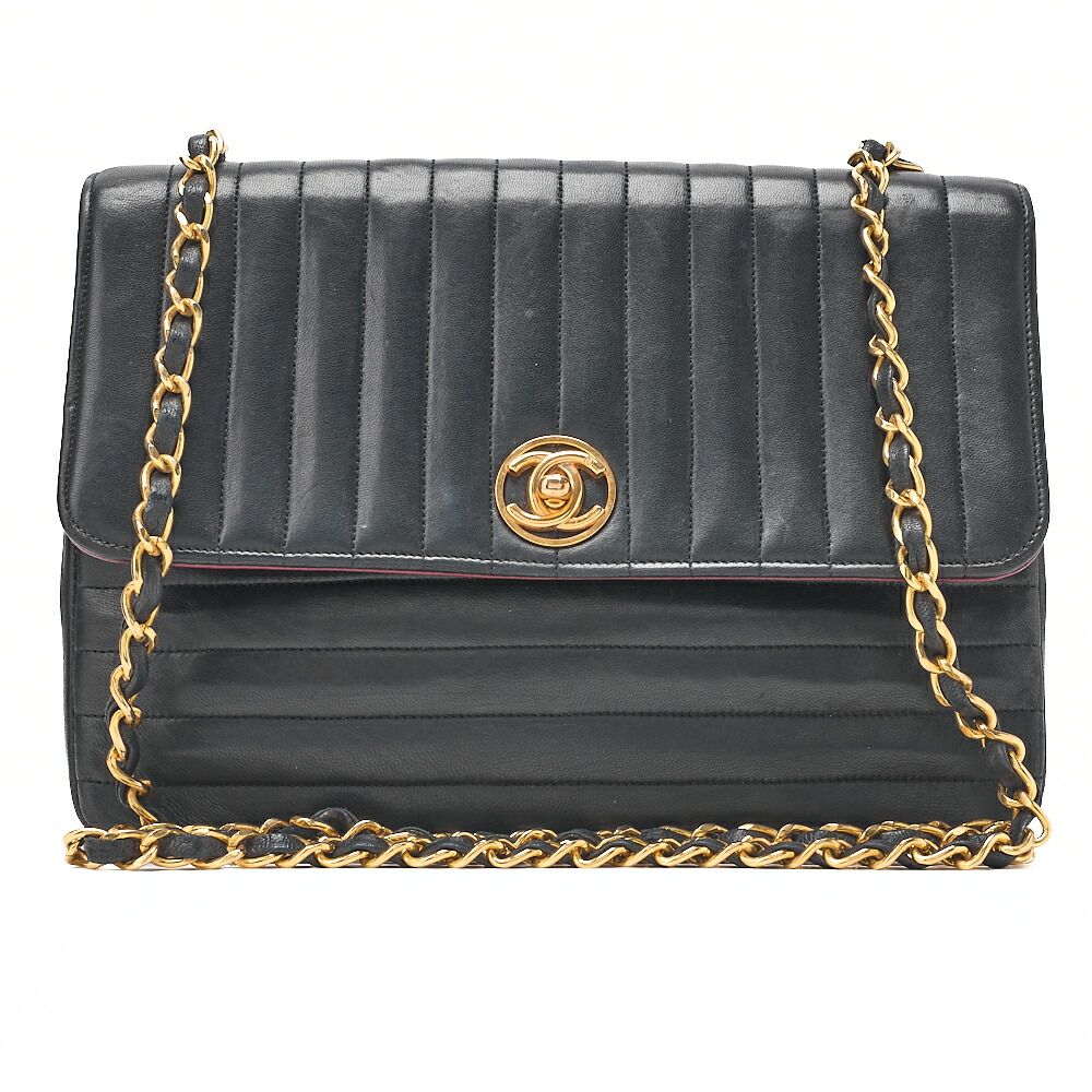 CHANEL シャネル チェーンショルダーバッグ マドモアゼル サークルココ ラムスキン 黒 ゴールド金具 ブランド【中古】【送料無料】 ショルダーバッグ