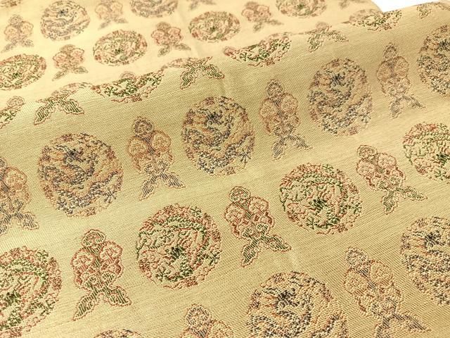 平和屋着物●全通柄京袋帯　雲龍　金糸　正絹　逸品　CABF0787vp