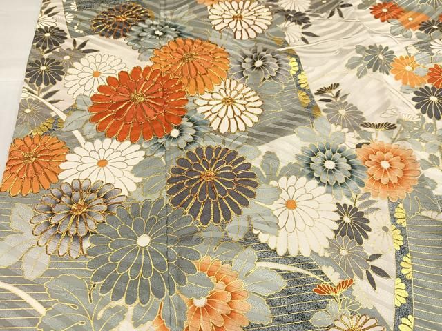 平和屋着物●豪華振袖 駒刺繍 花尽くし 金彩 正絹 逸品 AABI2963ph 平和屋着物●豪華振袖 駒刺繍 花尽くし 金彩 正絹 逸品 AABI2963ph