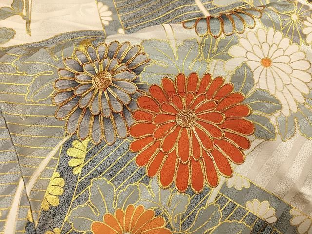 平和屋着物●豪華振袖 駒刺繍 花尽くし 金彩 正絹 逸品 AABI2963ph 平和屋着物●豪華振袖 駒刺繍 花尽くし 金彩 正絹 逸品 AABI2963ph