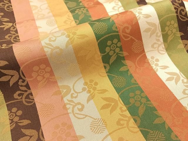 平和屋着物●全通柄　九寸名古屋帯　笹蔓間道　正絹　逸品　CABG1623vp