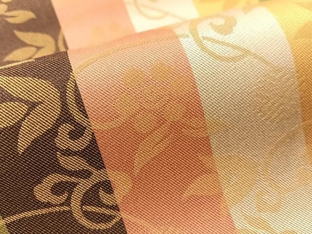 平和屋着物●全通柄　九寸名古屋帯　笹蔓間道　正絹　逸品　CABG1623vp