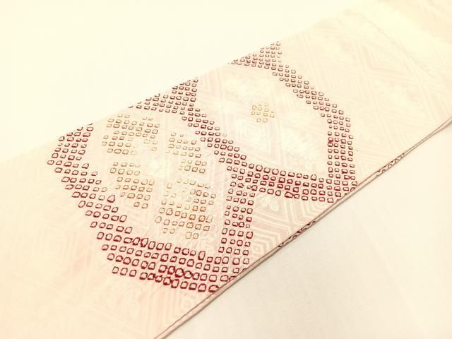 平和屋着物●九寸名古屋帯 総絞り 亀甲花文 正絹 逸品 CABG1625vp 平和屋着物●九寸名古屋帯 総絞り 亀甲花文 正絹 逸品 CABG1625vp