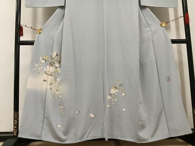 平和屋着物●京加賀友禅 百貫石峰 訪問着 友禅 作家物 枝垂れ桜 正絹 逸品 AABI2964ph 平和屋着物●京加賀友禅 百貫石峰 訪問着 友禅 作家物 枝垂れ桜 正絹 逸品 AABI2964ph