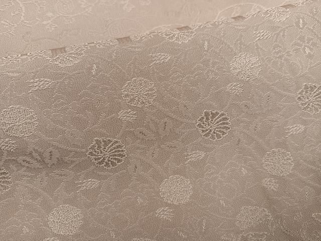 平和屋着物●上質な色無地　花唐草地紋　枯色　正絹　逸品　AABI2965ph