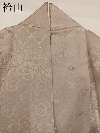 平和屋着物●上質な色無地　花唐草地紋　枯色　正絹　逸品　AABI2965ph