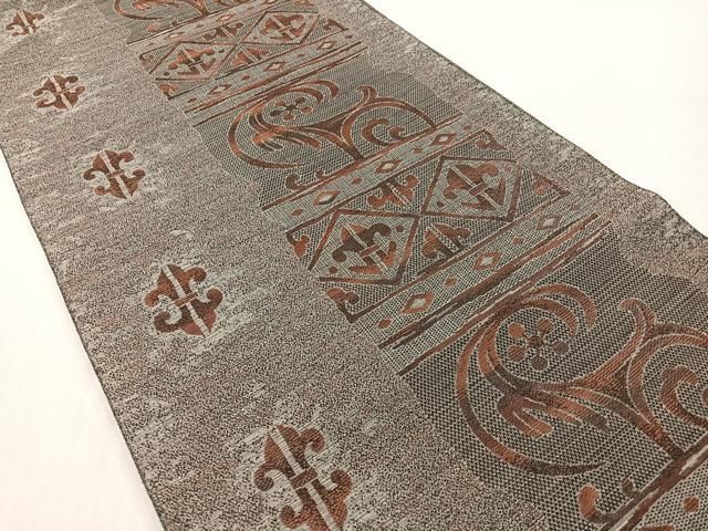 平和屋着物●本場筑前博多織　八寸名古屋帯　吉祥文　正絹　逸品　CABG1628vp