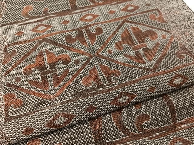 平和屋着物●本場筑前博多織　八寸名古屋帯　吉祥文　正絹　逸品　CABG1628vp