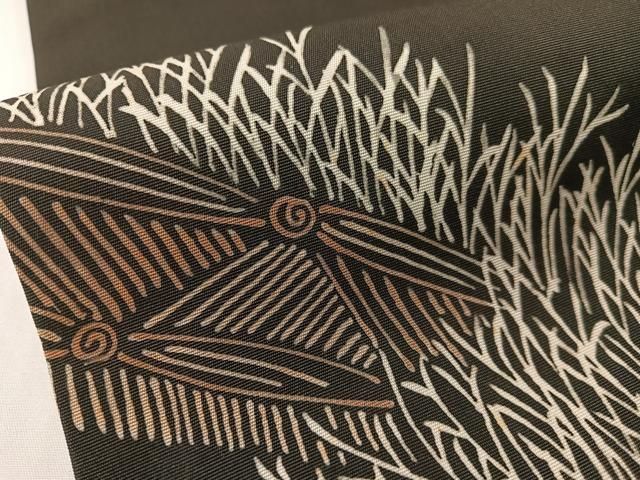 平和屋着物●塩瀬 九寸名古屋帯 ろうけつ染め 籬文 黒地 正絹 逸品 CABG1629vp 平和屋着物●塩瀬 九寸名古屋帯 ろうけつ染め 籬文 黒地 正絹 逸品 CABG1629vp