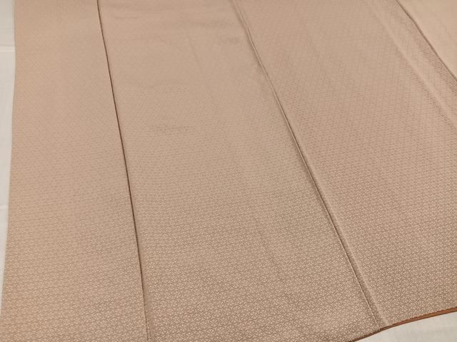 平和屋着物●お召　亀甲花地紋　香色　正絹　逸品　AABI2966ph