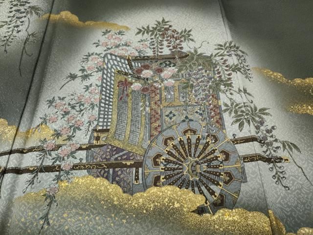 平和屋着物●豪華色留袖 作家物 御所車人物花文 暈し染め 金彩 正絹 逸品 未使用 CABF3478ut 平和屋着物●豪華色留袖 作家物 御所車人物花文 暈し染め 金彩 正絹 逸品 未使用 CABF3478ut
