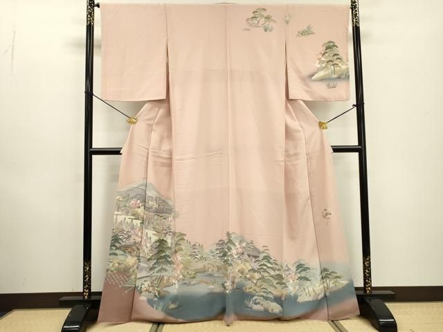 平和屋着物●高級染元　粋峰　林芳夫　京加賀友禅　訪問着　水辺風景文　暈し染　正絹　逸品　DABD5957fe