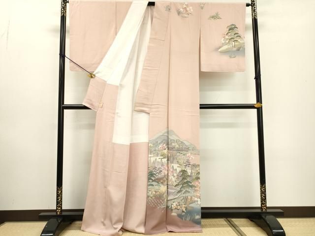 平和屋着物●高級染元　粋峰　林芳夫　京加賀友禅　訪問着　水辺風景文　暈し染　正絹　逸品　DABD5957fe