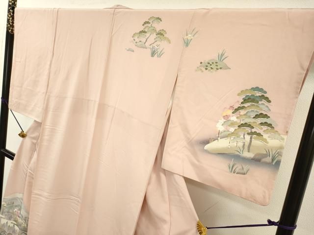 平和屋着物●高級染元　粋峰　林芳夫　京加賀友禅　訪問着　水辺風景文　暈し染　正絹　逸品　DABD5957fe