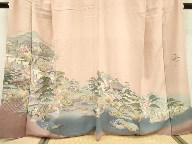 平和屋着物●高級染元　粋峰　林芳夫　京加賀友禅　訪問着　水辺風景文　暈し染　正絹　逸品　DABD5957fe