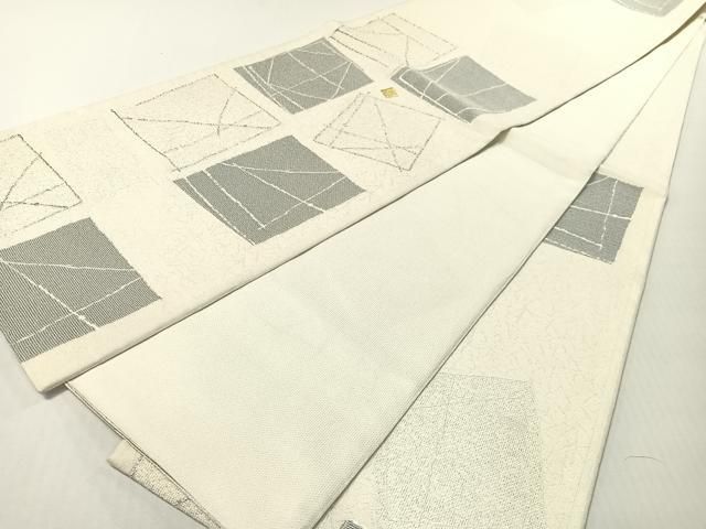 平和屋着物▽六通柄袋帯　スリーシーズン　春夏秋　青衣の人　金銀糸　正絹　逸品　CABG1632vp