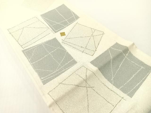 平和屋着物▽六通柄袋帯　スリーシーズン　春夏秋　青衣の人　金銀糸　正絹　逸品　CABG1632vp