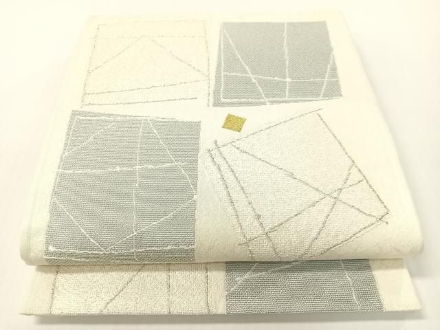 平和屋着物▽六通柄袋帯　スリーシーズン　春夏秋　青衣の人　金銀糸　正絹　逸品　CABG1632vp