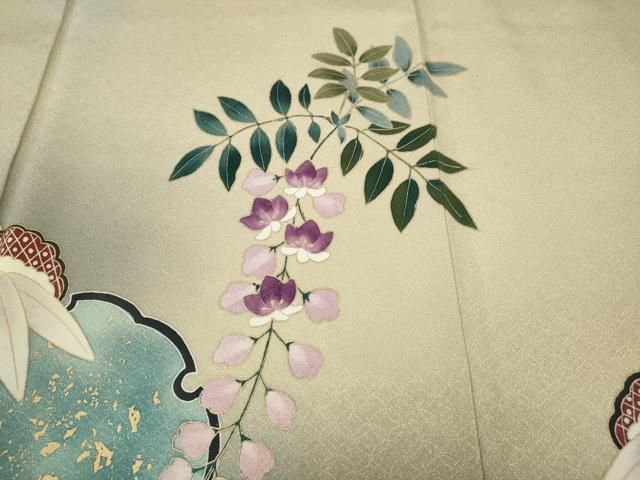平和屋着物●訪問着 作家物 雪輪草花文 暈し染め 金彩 正絹 逸品 CABF3480ut 平和屋着物●訪問着 作家物 雪輪草花文 暈し染め 金彩 正絹 逸品 CABF3480ut