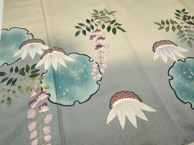 平和屋着物●訪問着 作家物 雪輪草花文 暈し染め 金彩 正絹 逸品 CABF3480ut 平和屋着物●訪問着 作家物 雪輪草花文 暈し染め 金彩 正絹 逸品 CABF3480ut