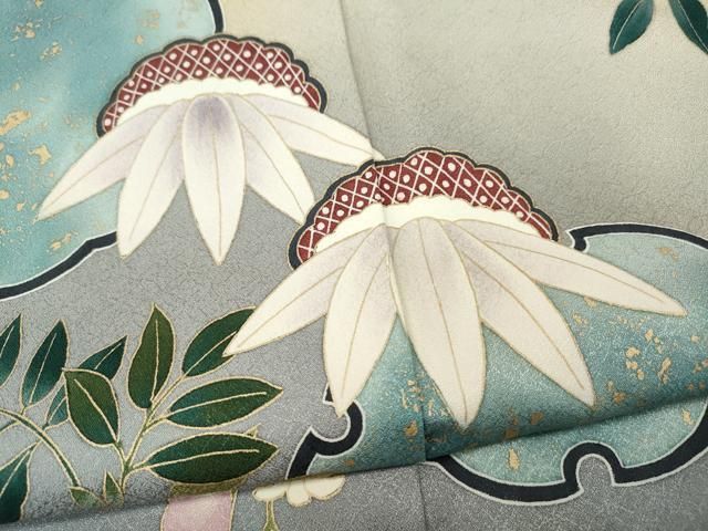 平和屋着物●訪問着 作家物 雪輪草花文 暈し染め 金彩 正絹 逸品 CABF3480ut 平和屋着物●訪問着 作家物 雪輪草花文 暈し染め 金彩 正絹 逸品 CABF3480ut