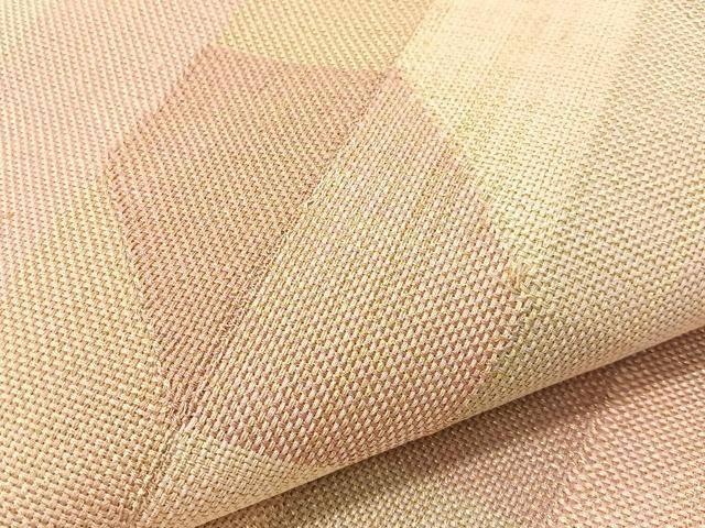 平和屋着物▽両面　全通柄袋帯　スリーシーズン　春夏秋　組織　亀甲文様　金糸　正絹　逸品　CABG1634vp