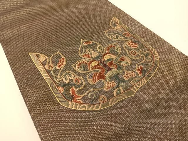 平和屋着物●ひなや工房 くむ・あむ・おる 伊豆蔵明彦 太鼓柄袋帯 総刺繍 双鳥更紗吉祥文 金糸 正絹 逸品 CABG1635vp 平和屋着物●ひなや工房 くむ・あむ・おる 伊豆蔵明彦 太鼓柄袋帯 総刺繍 双鳥更紗吉祥文 金糸 正絹 逸品 CABG1635vp