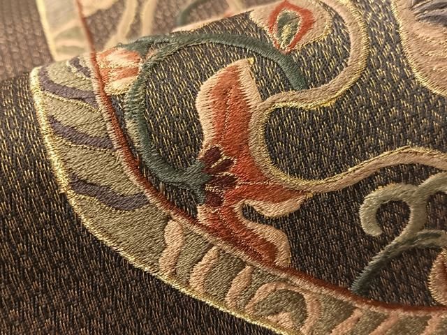 平和屋着物●ひなや工房 くむ・あむ・おる 伊豆蔵明彦 太鼓柄袋帯 総刺繍 双鳥更紗吉祥文 金糸 正絹 逸品 CABG1635vp 平和屋着物●ひなや工房 くむ・あむ・おる 伊豆蔵明彦 太鼓柄袋帯 総刺繍 双鳥更紗吉祥文 金糸 正絹 逸品 CABG1635vp