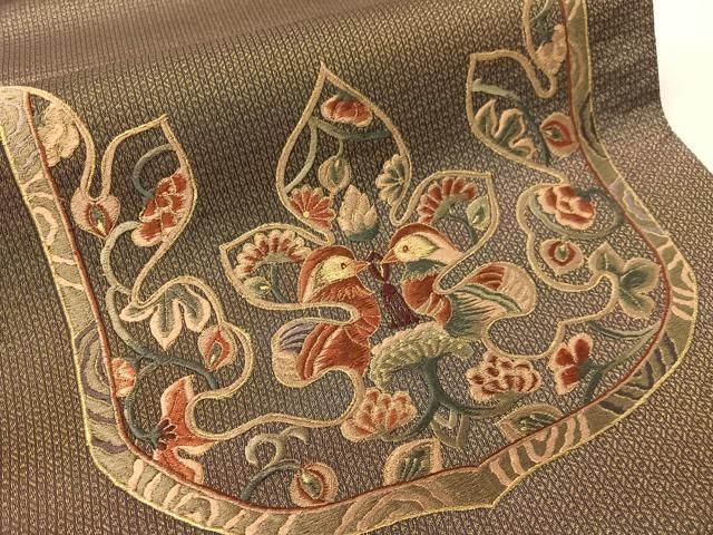 平和屋着物●ひなや工房 くむ・あむ・おる 伊豆蔵明彦 太鼓柄袋帯 総刺繍 双鳥更紗吉祥文 金糸 正絹 逸品 CABG1635vp 平和屋着物●ひなや工房 くむ・あむ・おる 伊豆蔵明彦 太鼓柄袋帯 総刺繍 双鳥更紗吉祥文 金糸 正絹 逸品 CABG1635vp