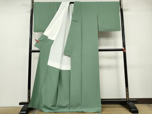 平和屋着物●上質な色無地　薄青色　正絹　逸品　CABF3482ut