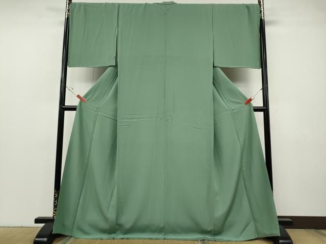 平和屋着物●上質な色無地　薄青色　正絹　逸品　CABF3482ut