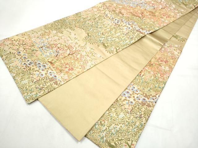 平和屋着物●六通柄袋帯　唐織　加賀の美匠　金糸　正絹　逸品　CABF8759hy