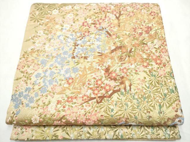 平和屋着物●六通柄袋帯　唐織　加賀の美匠　金糸　正絹　逸品　CABF8759hy 28,080円