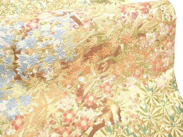 平和屋着物●六通柄袋帯　唐織　加賀の美匠　金糸　正絹　逸品　CABF8759hy