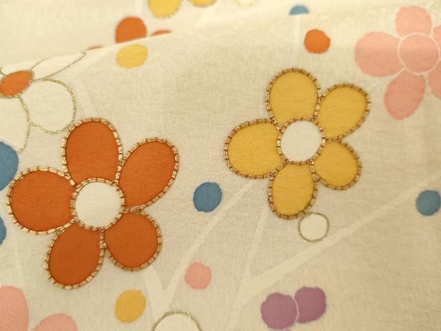 平和屋着物●訪問着　友禅　枝梅　金彩　正絹　逸品　AABI2555cs