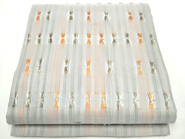 平和屋着物●太鼓柄袋帯　もじり織　縞　金糸　正絹　逸品　CABF8760hy