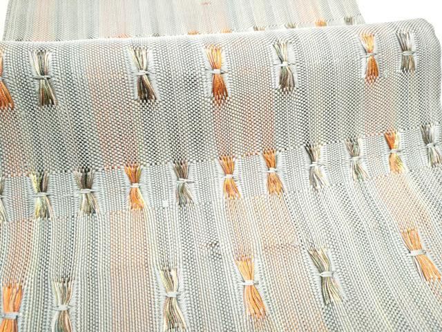 平和屋着物●太鼓柄袋帯　もじり織　縞　金糸　正絹　逸品　CABF8760hy