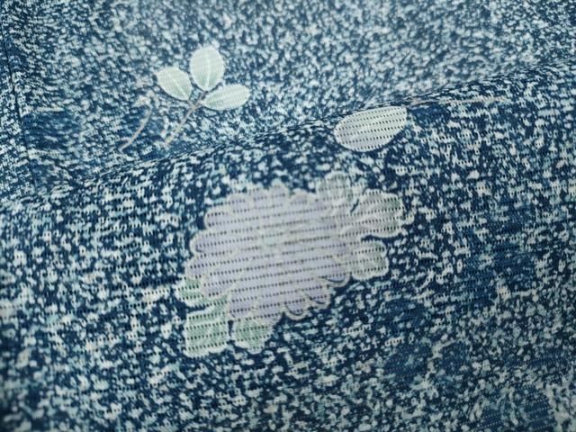 平和屋着物＊夏物　小紋　絽　草花文　さんび謹製　ロング丈　洗える着物　CABF3575ut